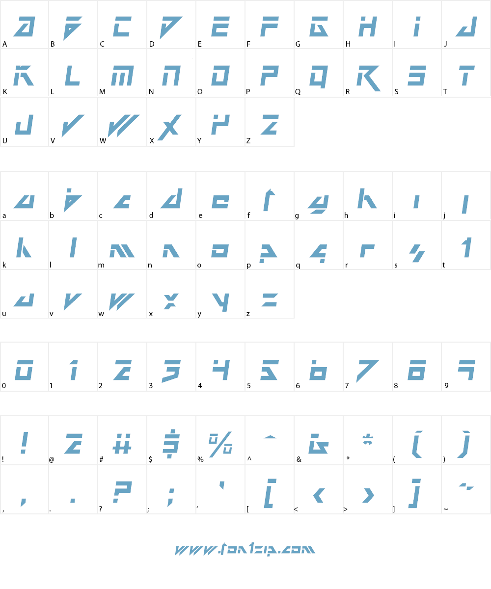 Dark Future Font Character